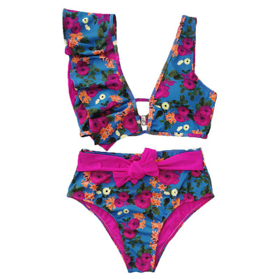 Bikini Asimétrico de Cintura Alta con Volantes - Image 7