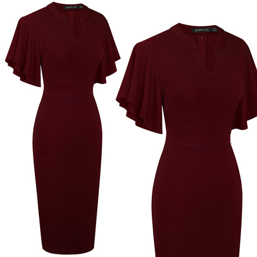 Vestido Slim Fit Escote V Manga Corta Realzador - Image 12