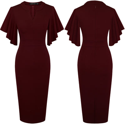 Vestido Slim Fit Escote V Manga Corta Realzador - Image 14