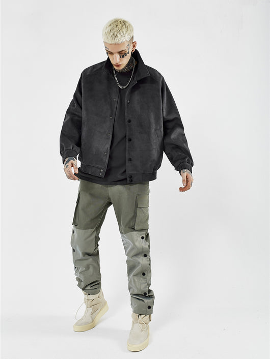 Chaqueta Uniforme de Béisbol Ante Suave Otoño Invierno Hombre Oversized - Image 5