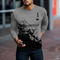 Sudadera Gris Estampada de Manga Larga para Hombre