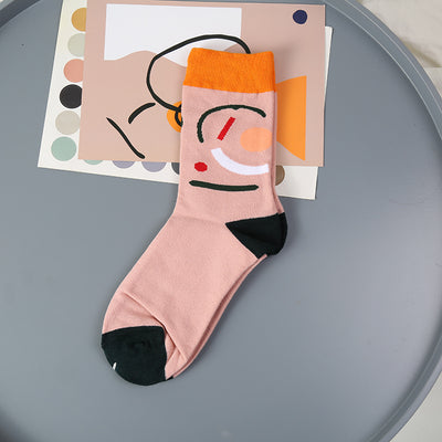 Calcetines de Algodón Puro con Diseño de Colores Combinados - Image 6
