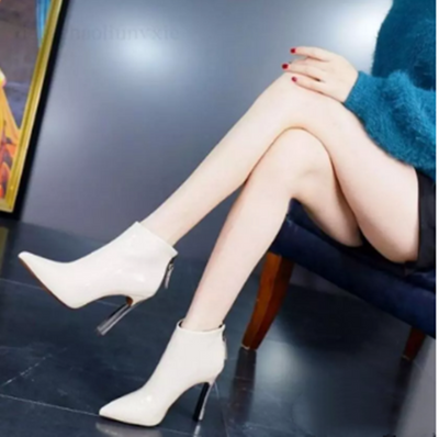 Botas Cortas Stiletto Estilo Británico Punta Fina para Mujer - Image 13