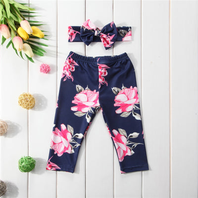 Pantalones Básicos para Bebé con Estampado Floral Primavera Verano - Image 3