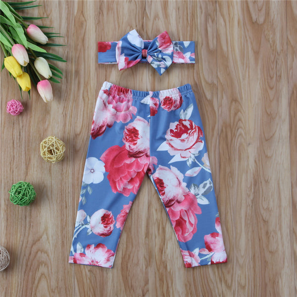 Pantalones Básicos para Bebé con Estampado Floral Primavera Verano