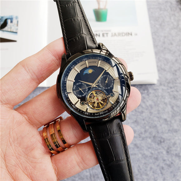 Reloj Automático de Acero con Calendario de 6 Pines para Hombre