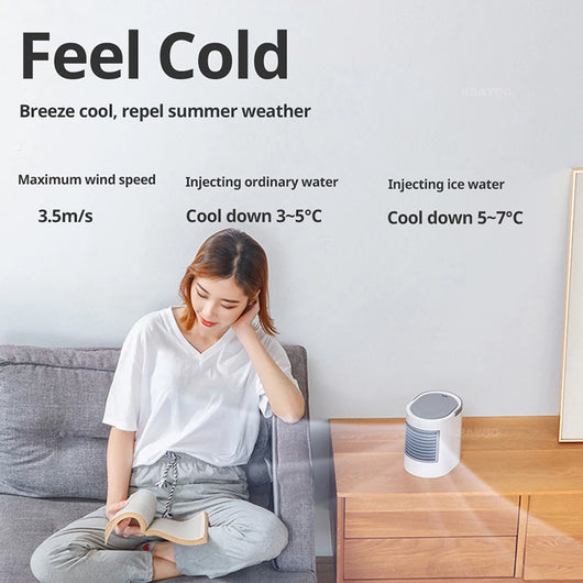 Ventilador Enfriador USB con Humidificador, Luz LED y 3 Velocidades - Image 8