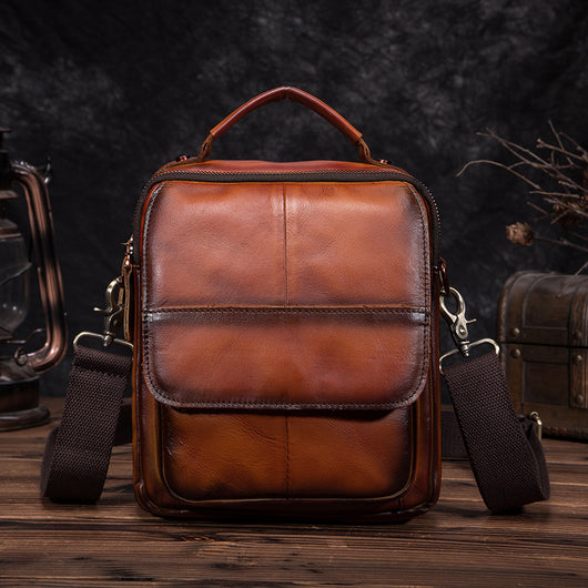 Bolsa Mensajero de Cuero Genuino para Hombre - Estilo Casual y Versátil