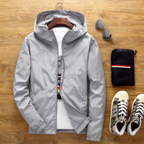 Chaqueta Cortavientos Suelta para Hombre Talla Grande