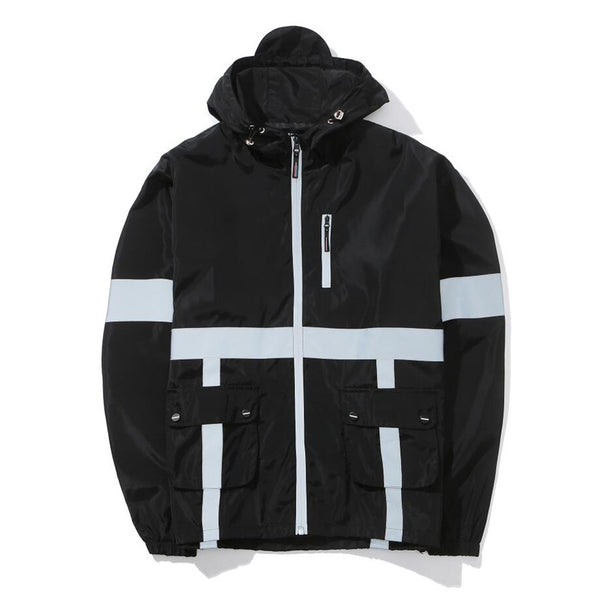 Chaqueta Reflectante con Capucha para Correr de Noche