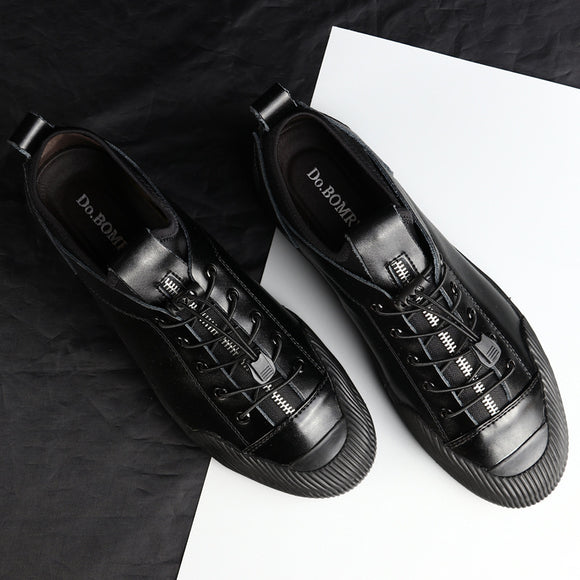 Zapatos Casuales de Cuero para Hombre - Estilo Coreano Moderno