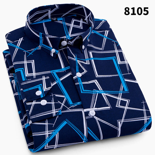 Camisa Ejecutiva Slim Fit Cuadros y Rayas sin Planchado Estilo Coreano - Image 4