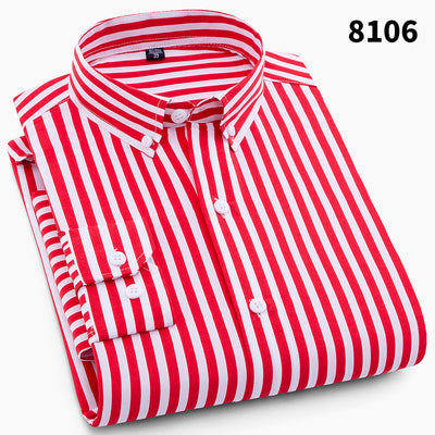 Camisa Ejecutiva Slim Fit Cuadros y Rayas sin Planchado Estilo Coreano - Image 5