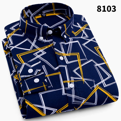 Camisa Ejecutiva Slim Fit Cuadros y Rayas sin Planchado Estilo Coreano - Image 3