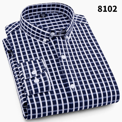 Camisa Ejecutiva Slim Fit Cuadros y Rayas sin Planchado Estilo Coreano - Image 2