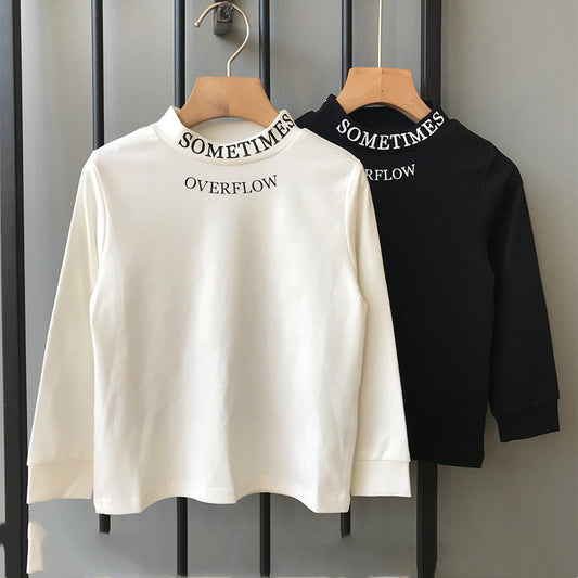 Remera Básica de Niña con Letras y Cuello Redondo