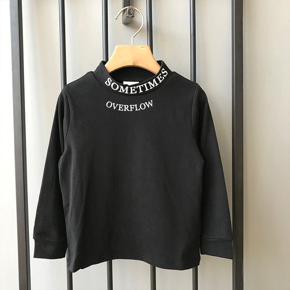 Remera Básica de Niña con Letras y Cuello Redondo