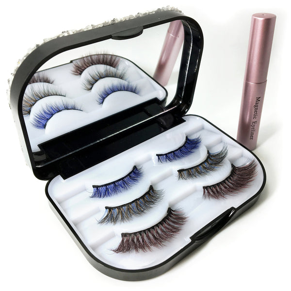 Set de Pestañas Magnéticas de Color con Líquido Adhesivo