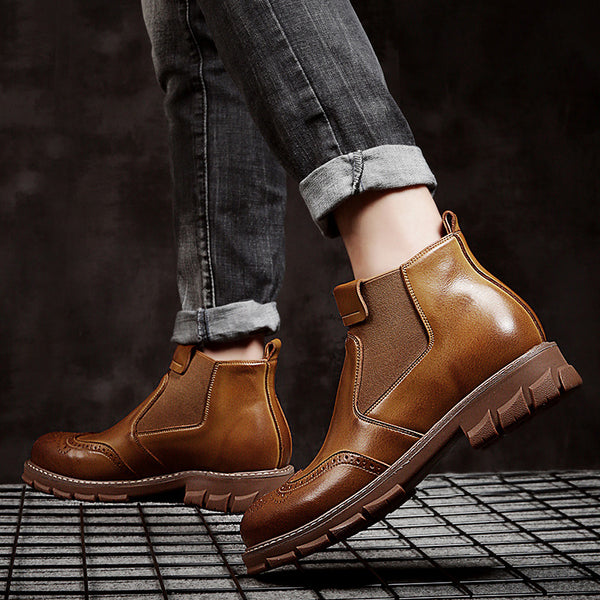 Botas Martin de Cuero Gamuza Impermeables - Estilo Americano Robusto