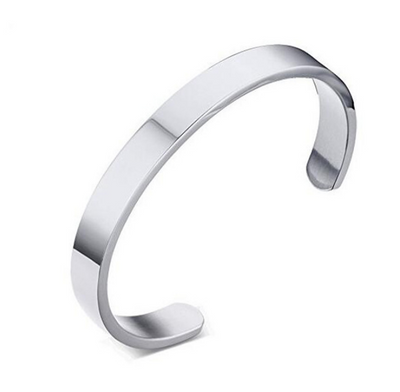 Pulsera de Acero Inoxidable Grabada con Láser - Brazalete Elegante en Forma C - Image 25