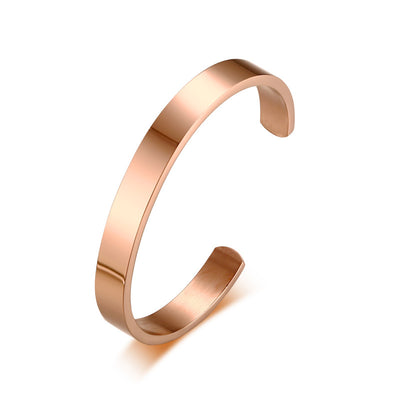 Pulsera de Acero Inoxidable Grabada con Láser - Brazalete Elegante en Forma C - Image 9