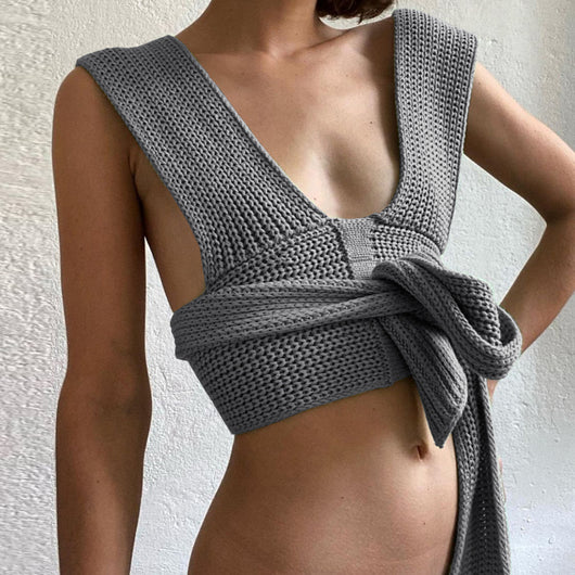 Chaleco Suéter Tejido sin Mangas - Top Casual Sexy para Mujer - Image 13