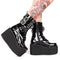 Botas Punk de Plataforma Alta con Calavera de Remaches y Cierre Lateral