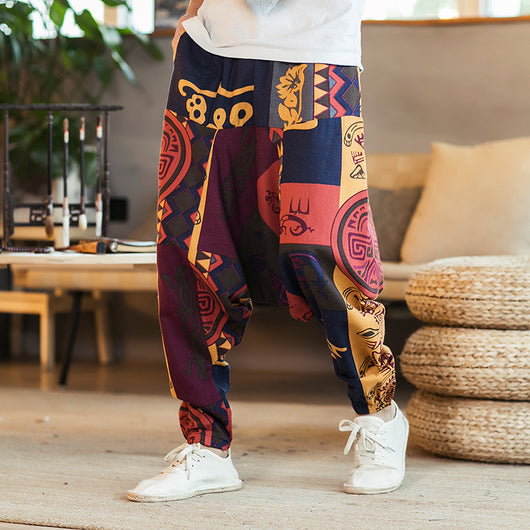 Pantalones de Lino Sueltos Estilo Hip-Hop Casual para Hombre - Image 3