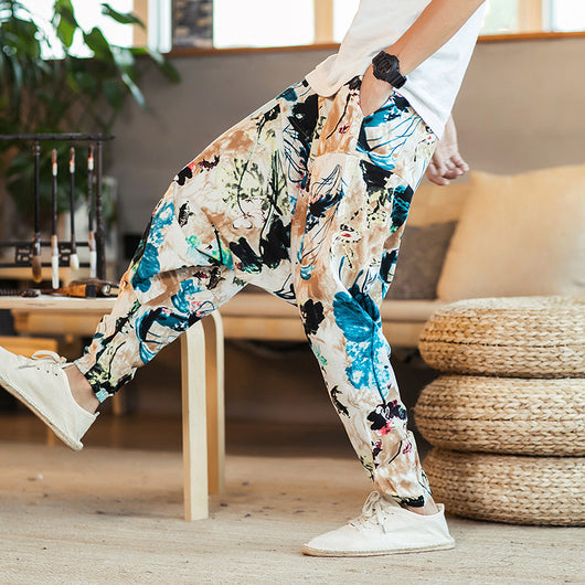 Pantalones de Lino Sueltos Estilo Hip-Hop Casual para Hombre - Image 5