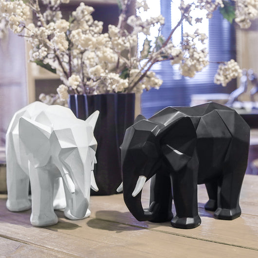 Elefante Geométrico de Resina - Decoración Artesanal Moderna - Image 6