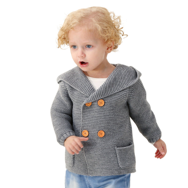 Cardigan con Capucha para Niños - Suéter Escolar Otoño Invierno