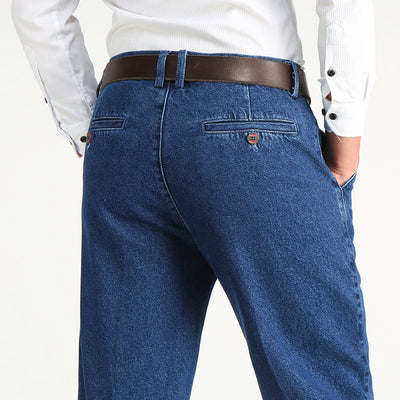 Pantalones Vaqueros Hombre Cintura Alta Rectos Elásticos - Image 8