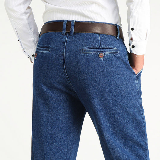 Pantalones Vaqueros Hombre Cintura Alta Rectos Elásticos - Image 8