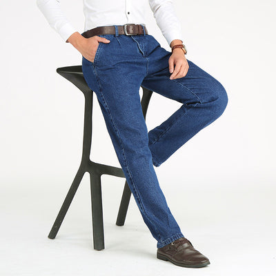 Pantalones Vaqueros Hombre Cintura Alta Rectos Elásticos - Image 7