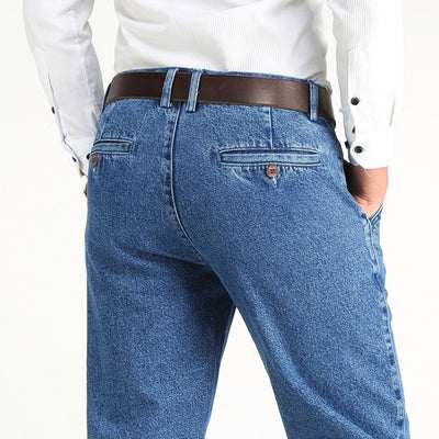 Pantalones Vaqueros Hombre Cintura Alta Rectos Elásticos - Image 9