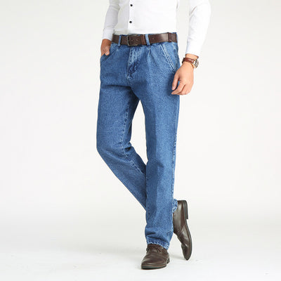 Pantalones Vaqueros Hombre Cintura Alta Rectos Elásticos - Image 3