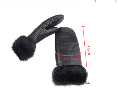 Guantes de Cuero para Mujer Invierno Acolchados Cálidos Ciclismo Casual - Image 8