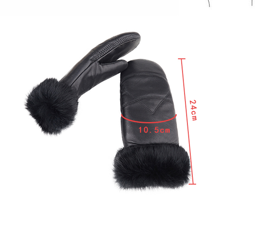 Guantes de Cuero para Mujer Invierno Acolchados Cálidos Ciclismo Casual - Image 8