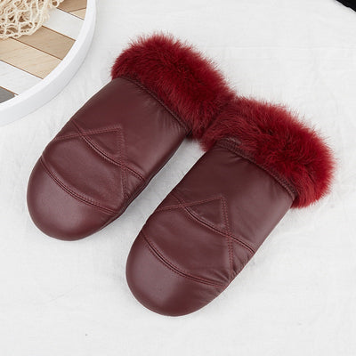 Guantes de Cuero para Mujer Invierno Acolchados Cálidos Ciclismo Casual - Image 2