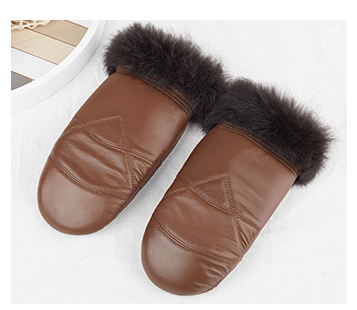 Guantes de Cuero para Mujer Invierno Acolchados Cálidos Ciclismo Casual - Image 3