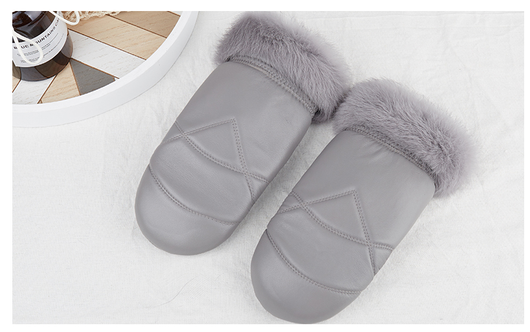 Guantes de Cuero para Mujer Invierno Acolchados Cálidos Ciclismo Casual - Image 6