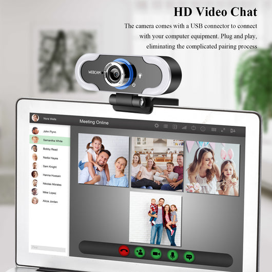 Cámara USB con Luz LED para Clases Online y Transmisiones en Vivo - Image 9