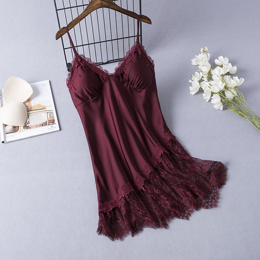 Camisón Sensual de Seda Helada con Tirantes Ajustables - Image 10