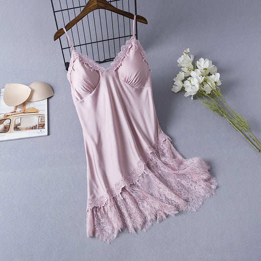 Camisón Sensual de Seda Helada con Tirantes Ajustables - Image 2