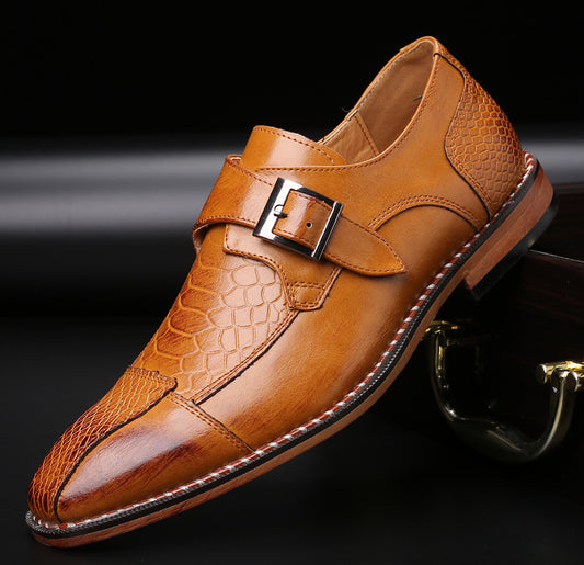 Zapatos de Negocios para Hombre con Hebilla y Tacón Bajo Primavera