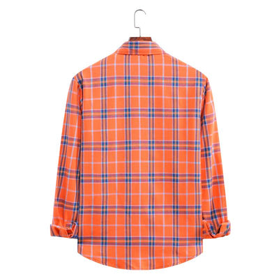Camisa Casual de Cuadros con Solapa y Manga Larga - Image 39