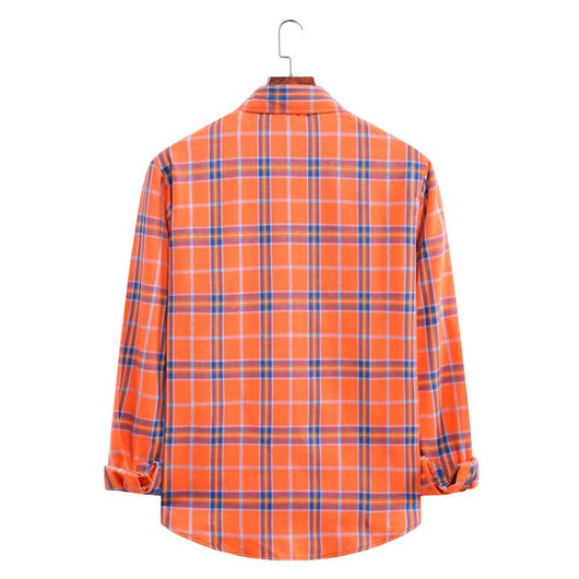 Camisa Casual de Cuadros con Solapa y Manga Larga - Image 39