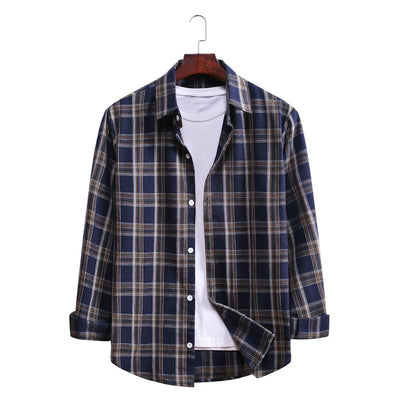 Camisa Casual de Cuadros con Solapa y Manga Larga - Image 40