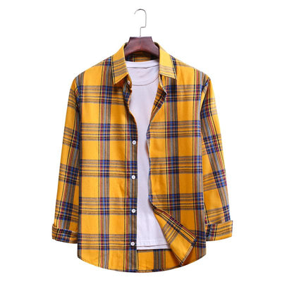 Camisa Casual de Cuadros con Solapa y Manga Larga - Image 50