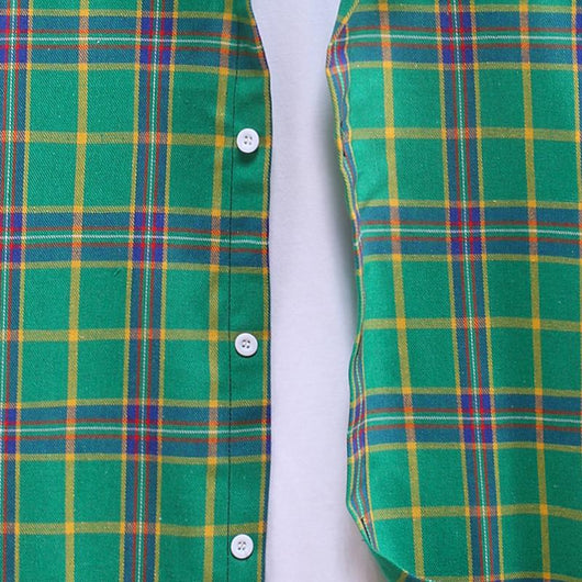Camisa Casual de Cuadros con Solapa y Manga Larga - Image 55